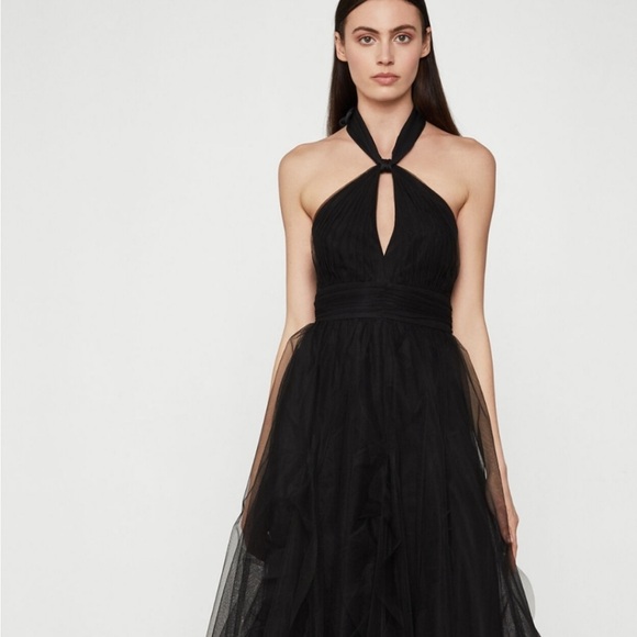 BCBGMaxAzria Tulle Tie-Neck Dress - Picture 1 of 5